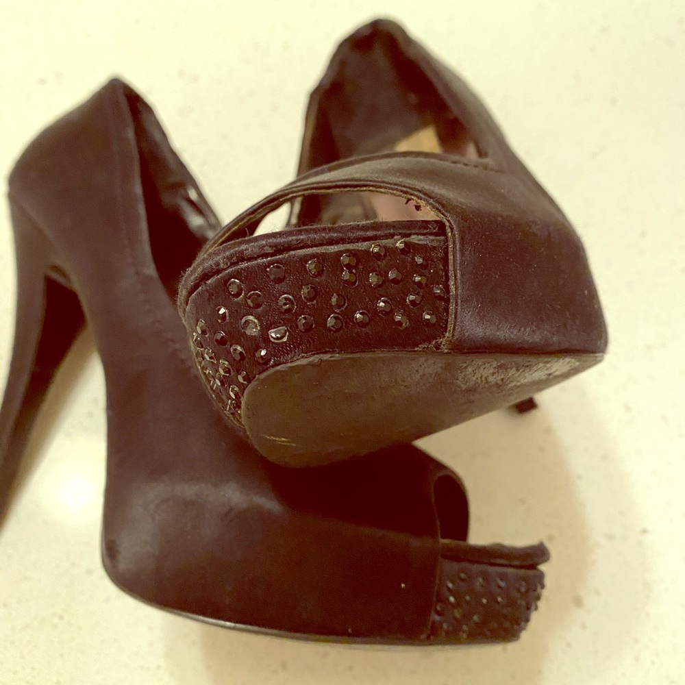 Steve Madden Satin platform stilettos.